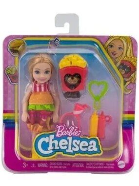Barbie: Dress-Up Fun - Burger Custome Chelsea Doll by Mattel Toys
